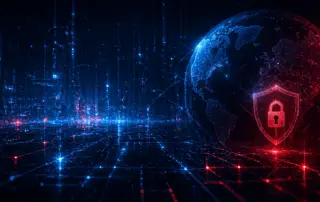 Advanced penetration testing services cybersecurity background with global network protection and threat detection visualization